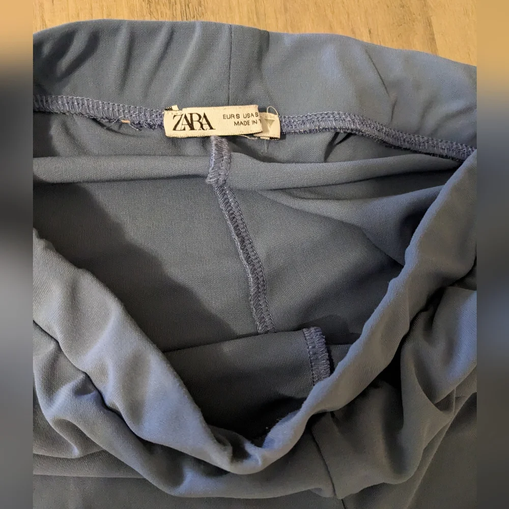 Zara blue pants slit leg - Picture 8 of 9